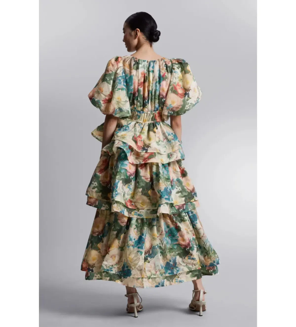 & Other Stories Floral  Frill Tier Maxi Multi Size UK 12 - Image 3