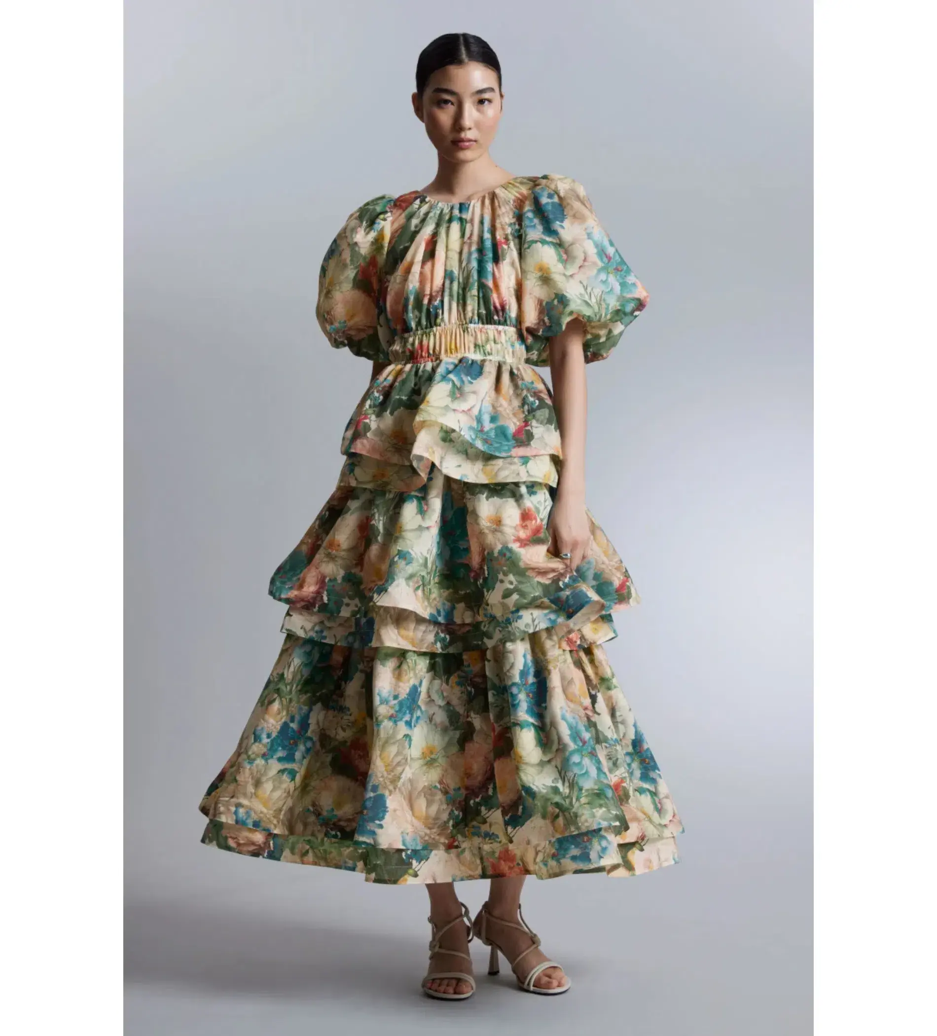 & Other Stories Floral  Frill Tier Maxi Multi Size UK 12 - Image 1