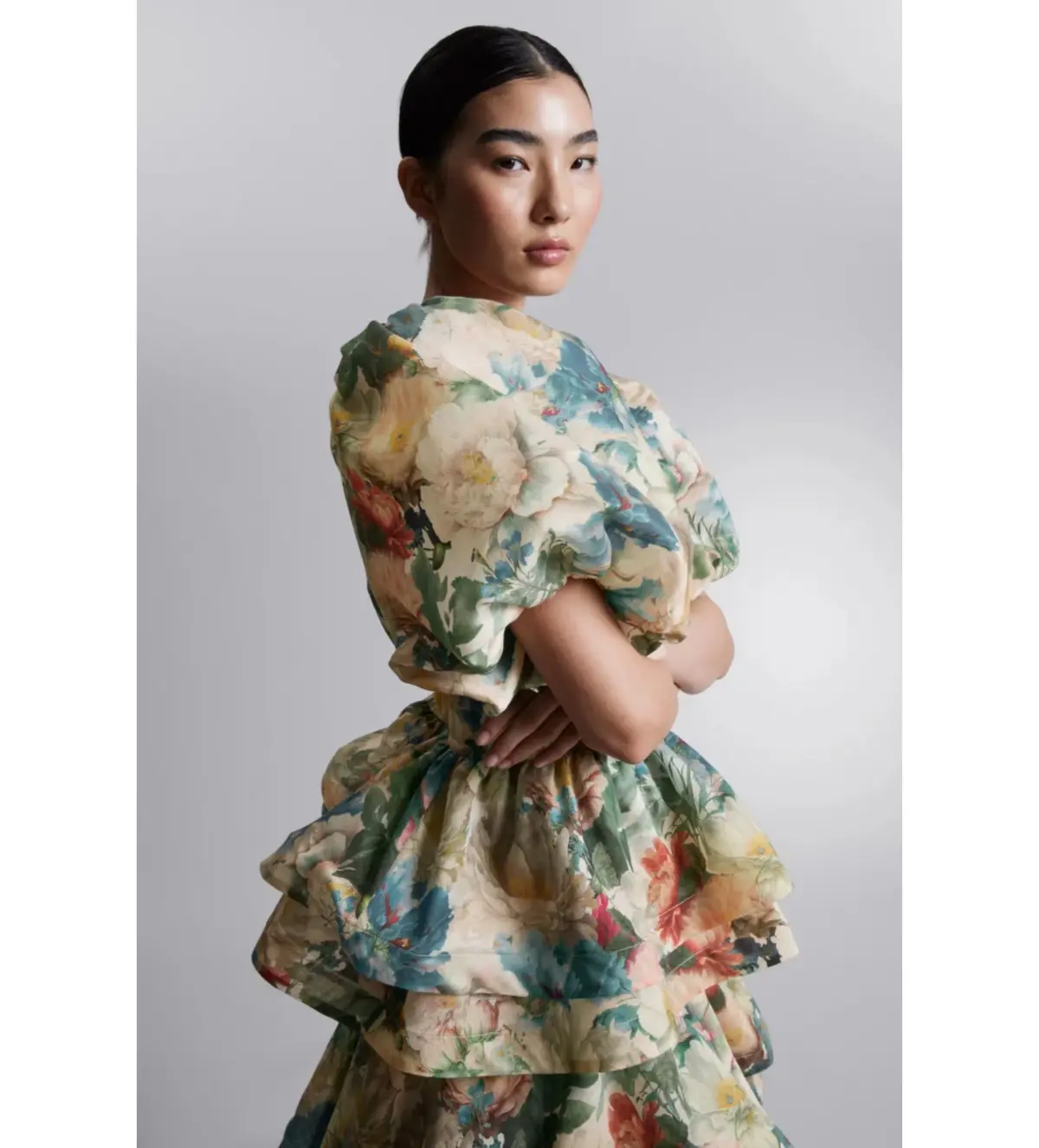 & Other Stories Floral  Frill Tier Maxi Multi Size UK 12 - Image 2
