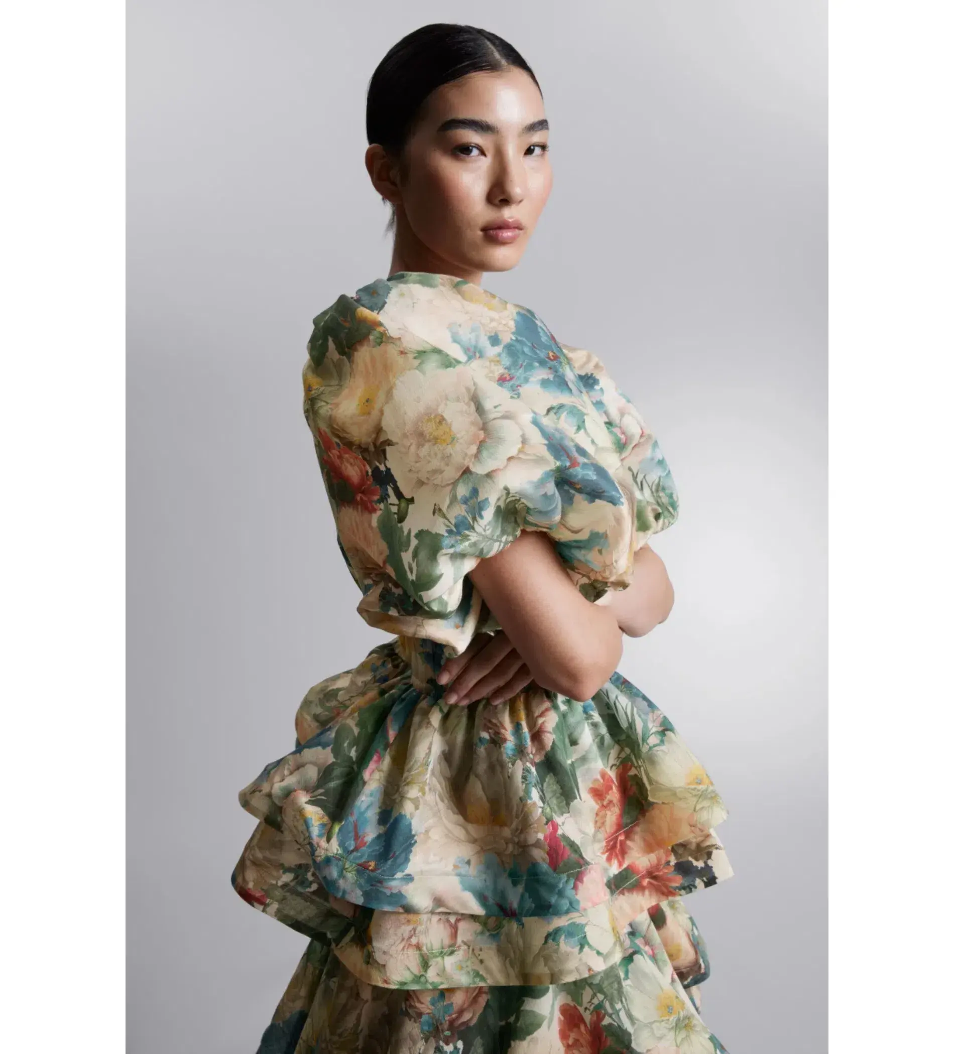 & Other Stories Floral  Frill Tier Maxi Multi Size UK 12 - Image 2