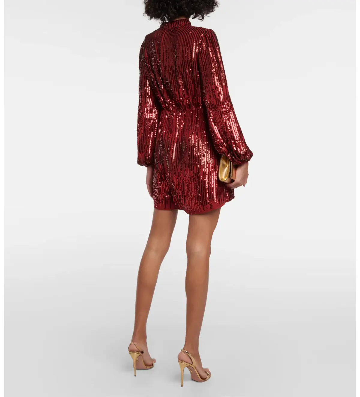 RIXO  Samantha Mini Dress Red Sequin Size UK 12 - Image 4