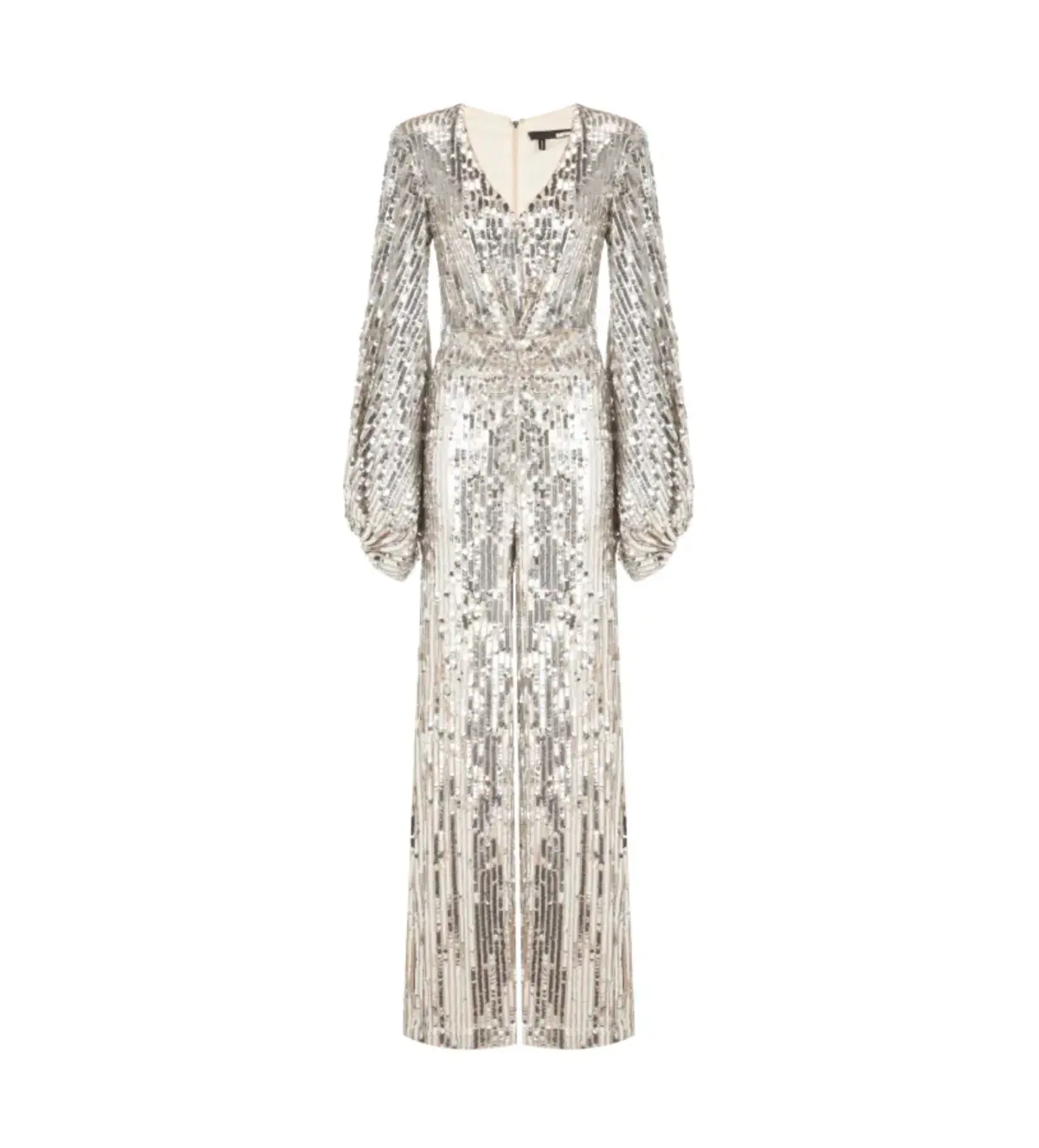 Rotate By Birger Christensen Orin Jumpsuit Silver Sequin Size UK 10 - Image 3