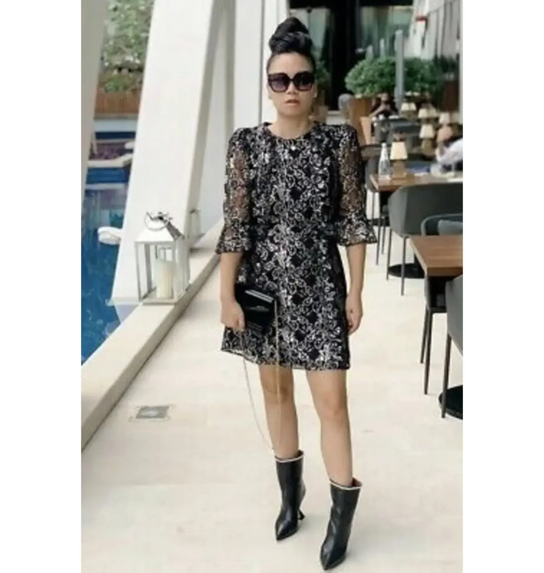 The Vampire’s Wife x H&M Jacquard Mini Dress Print Size 12 - Image 4