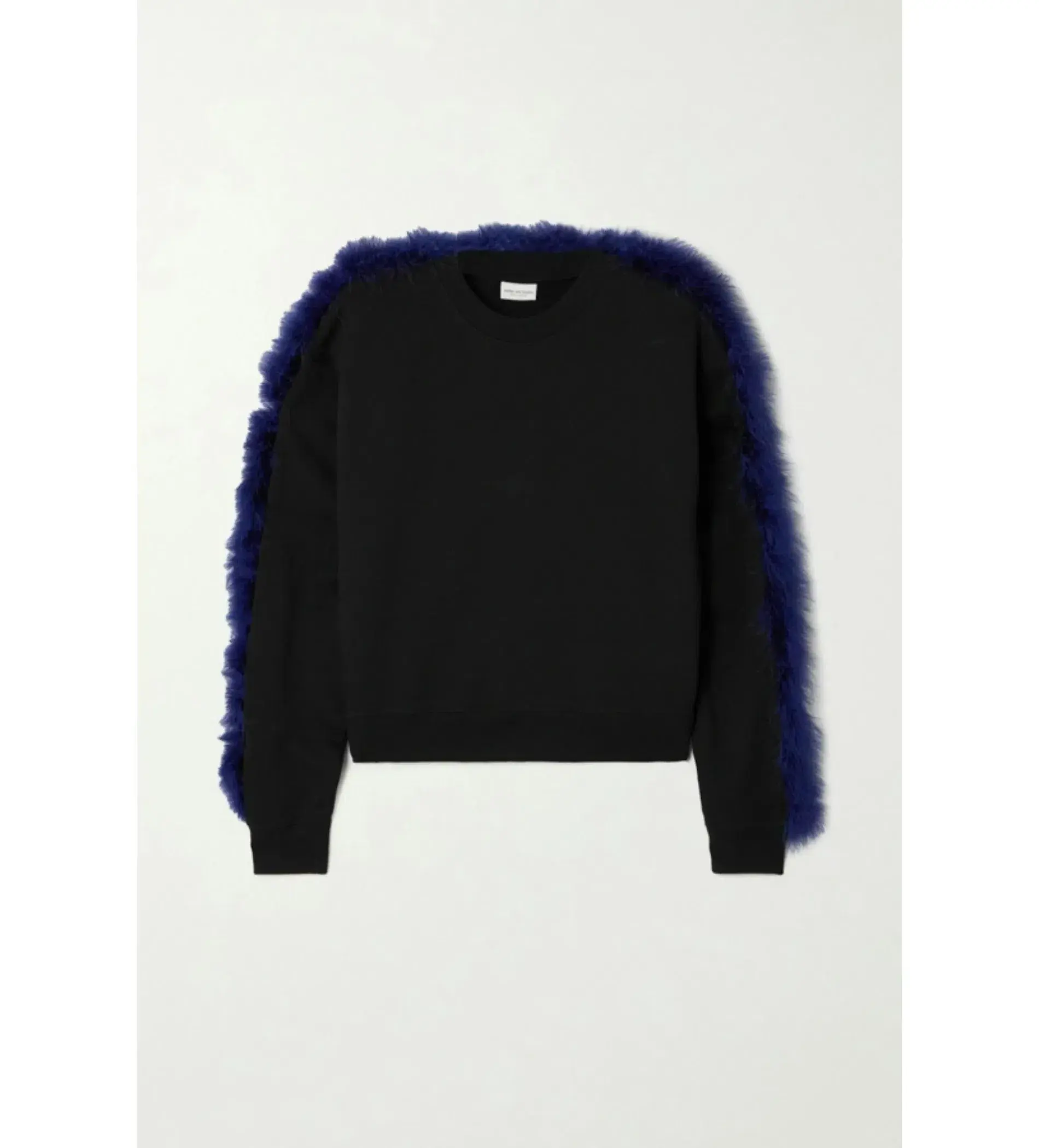 Dries Van Noten Feather-trimmed Sweater Black Size UK 10 - Image 3