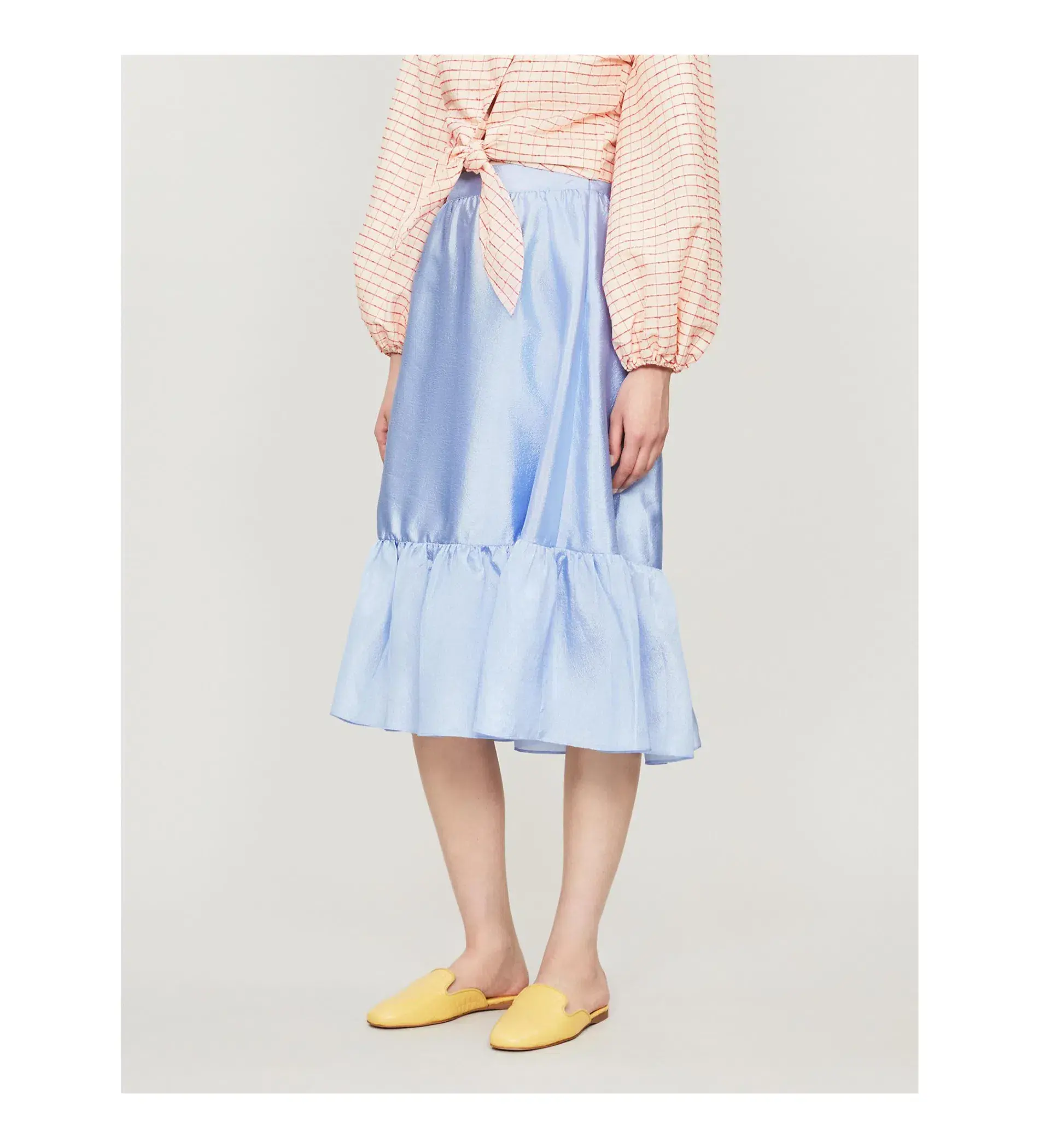 Stine Goya Rent Betty Midi Skirt Blue Size UK 12 - Image 1