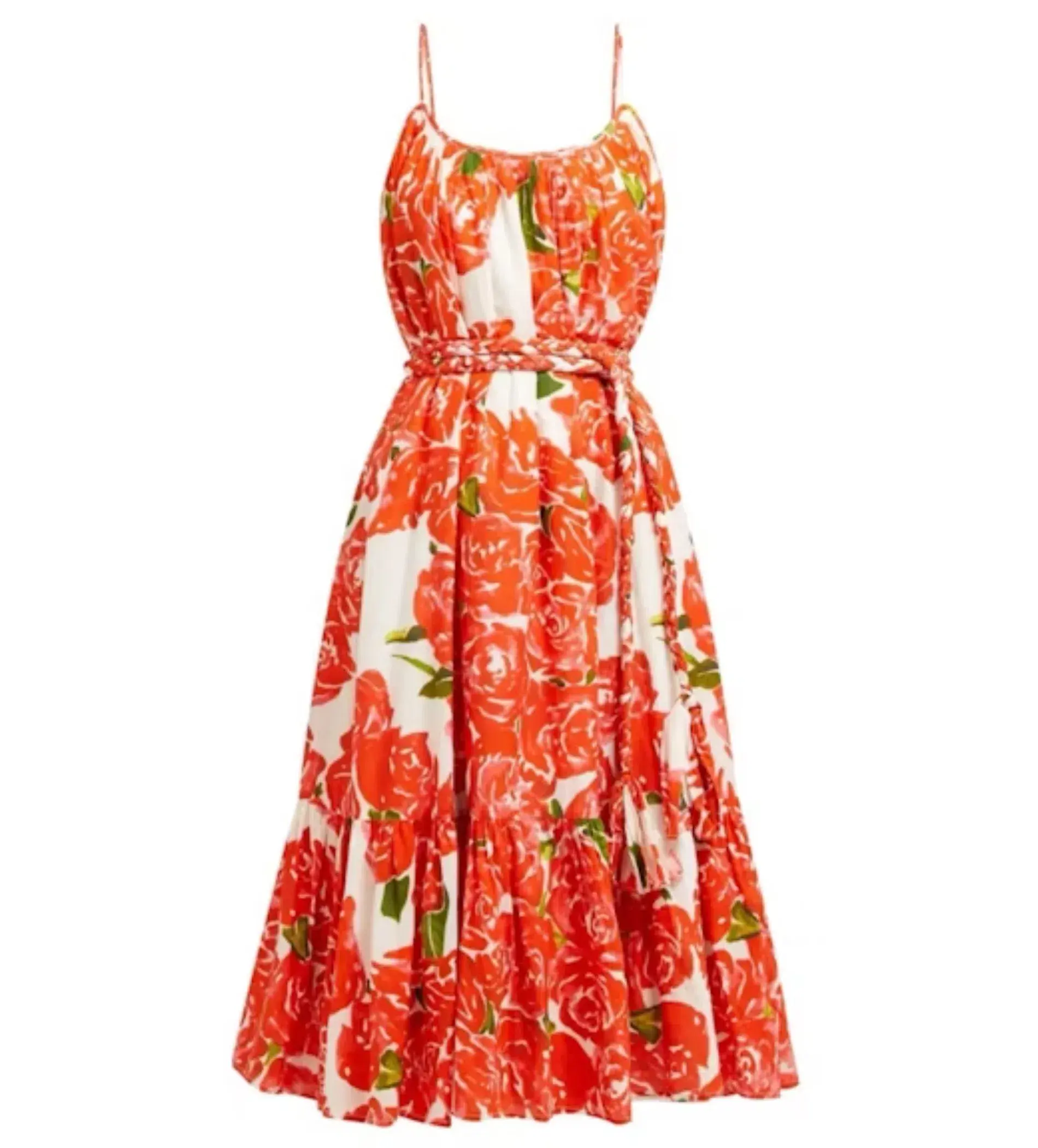 Rhode Lea Tiered Cotton Poplin Dress in Floral Print Size UK 10 - Image 3