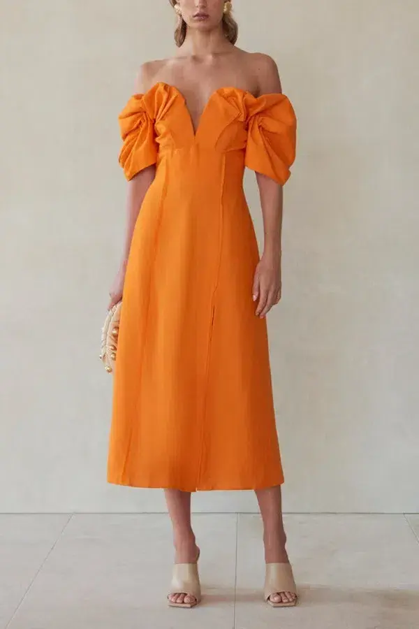 Cult Gaia Muna Mini Dress Orange Size UK 14 - Image 1