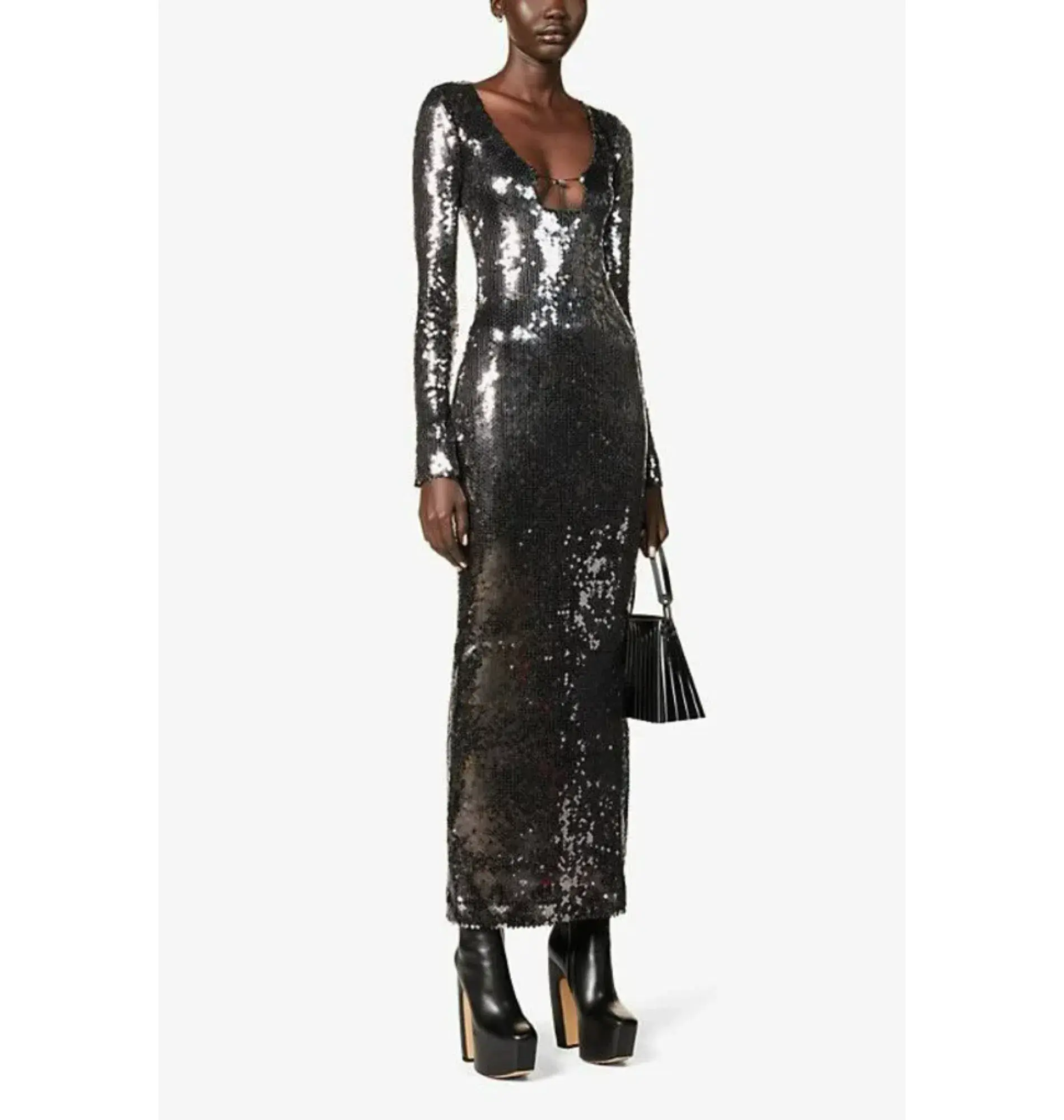 16arlington Solaria Dress Metallic Grey Size UK 10 - Image 2