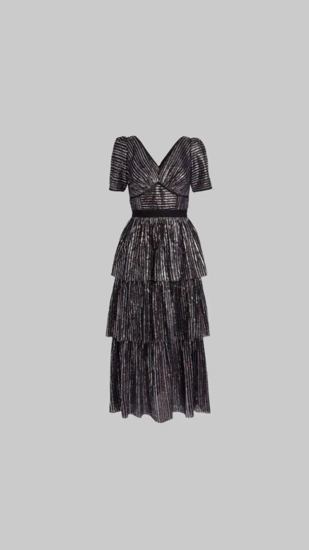 Self-Portrait Tiered Sequin Midi Dress Size UK 12 - Image 3
