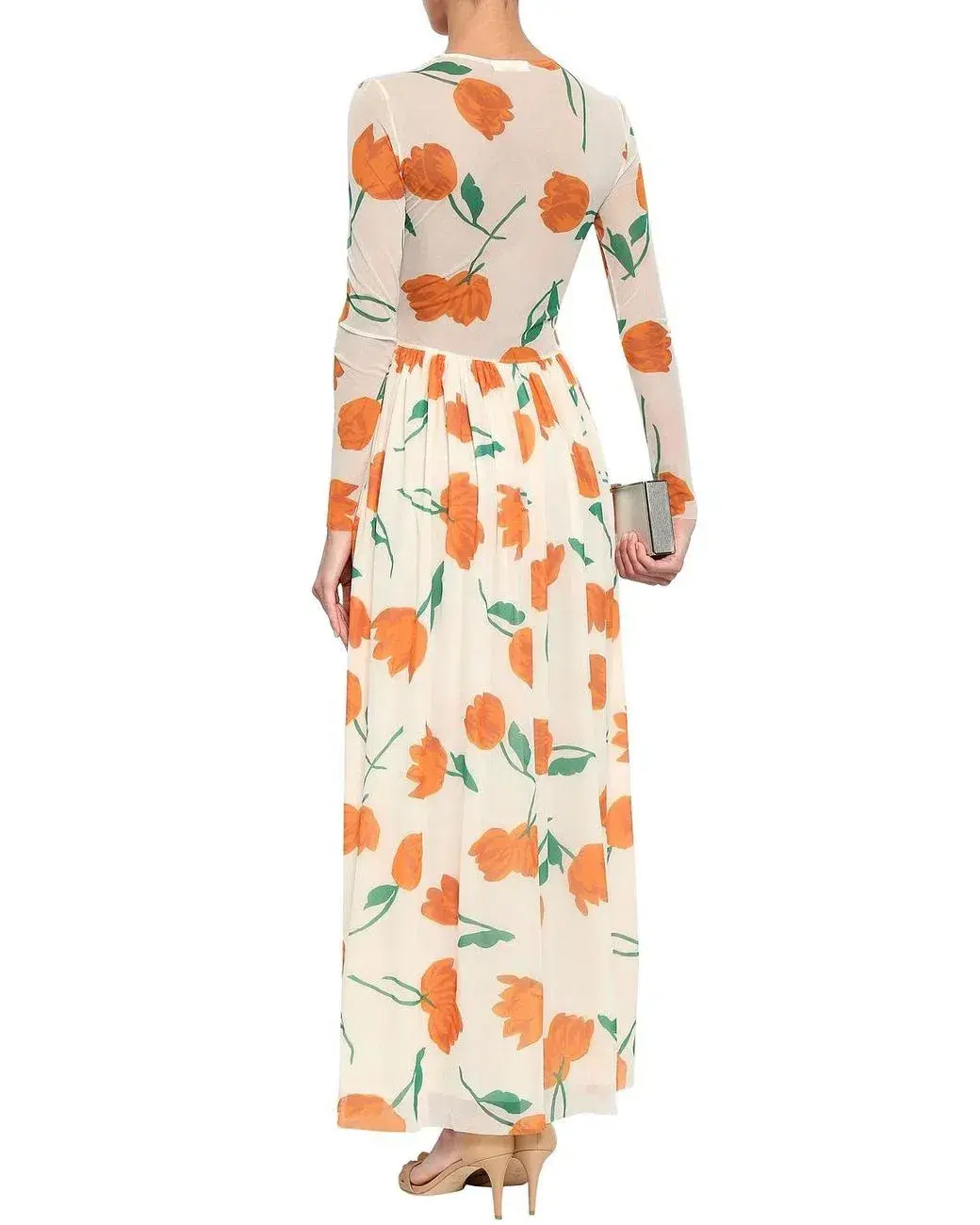 Ganni Tilden Mesh Maxi Dress Floral Size UK 12 - Image 2
