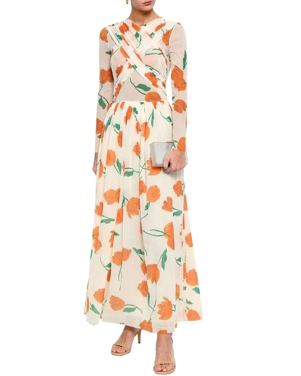 Ganni Tilden Mesh Maxi Dress Floral Size UK 12 - Image 1