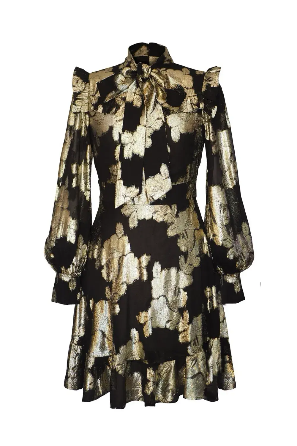 Queens of Archive Grace Mini Dress Black Multi Size UK 10 - Image 3