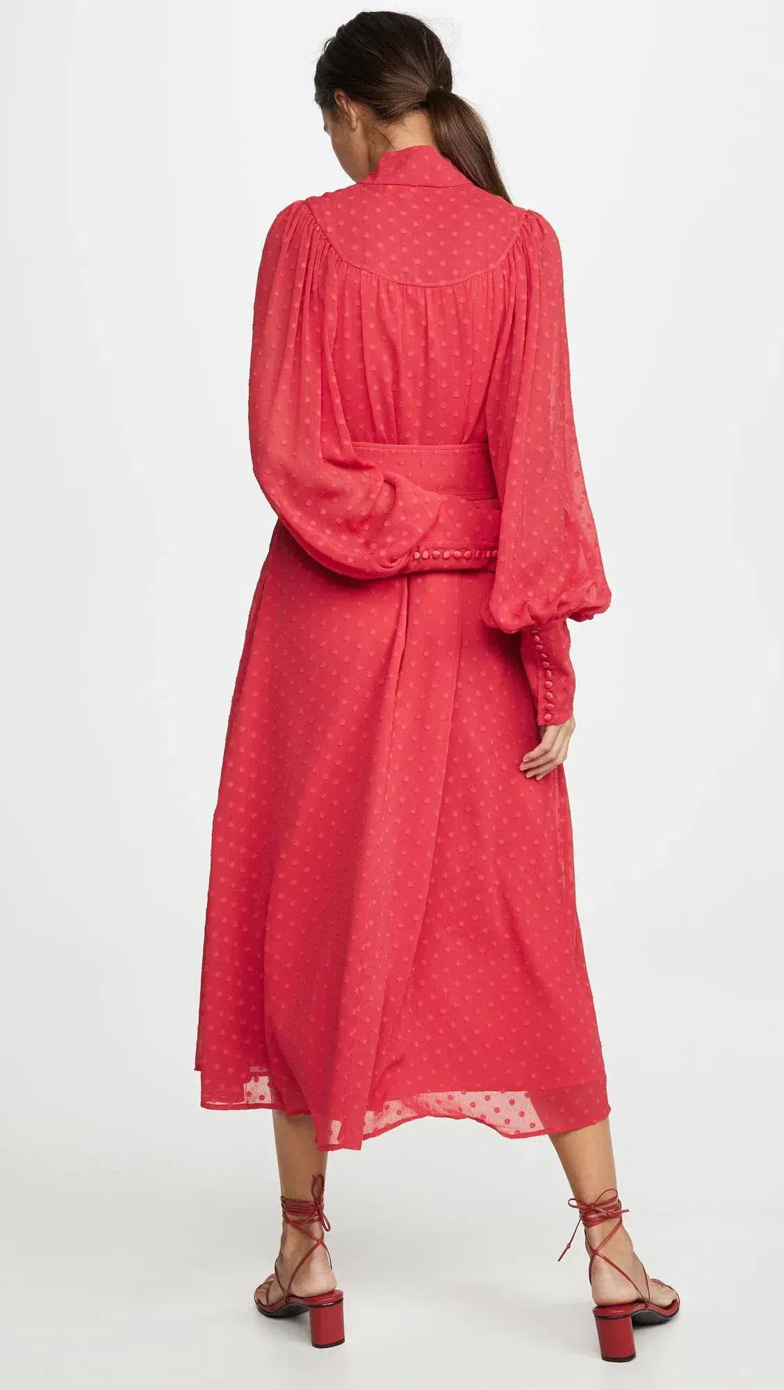 Rotate By Birger Christensen Number 37 Midi Dress Red Size UK 10 - Image 4