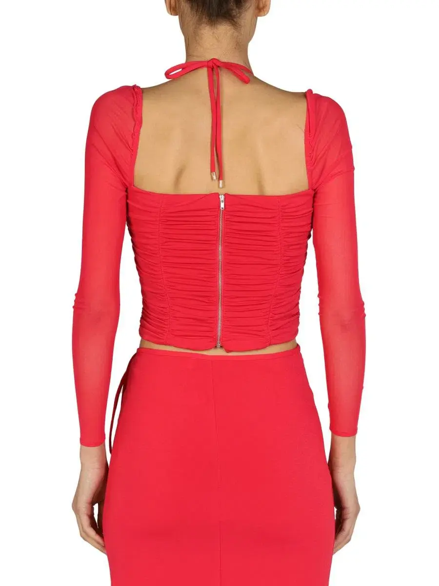 Self Portrait Jersey Cut Out Midi Dress Fuschia Size UK 14 - Image 3