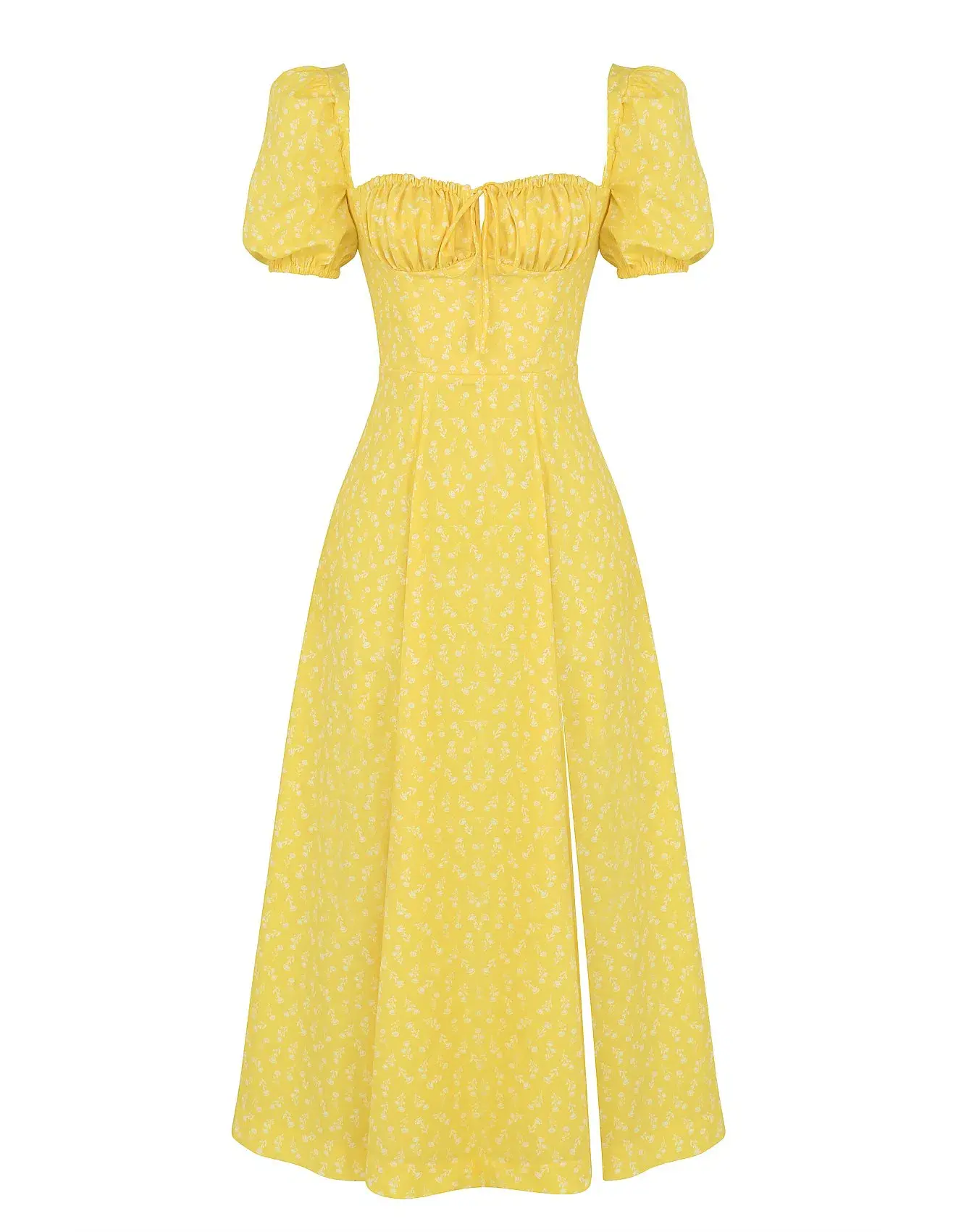 House of CB Tallulah Yellow Midi Dress Size UK 10 - Image 4