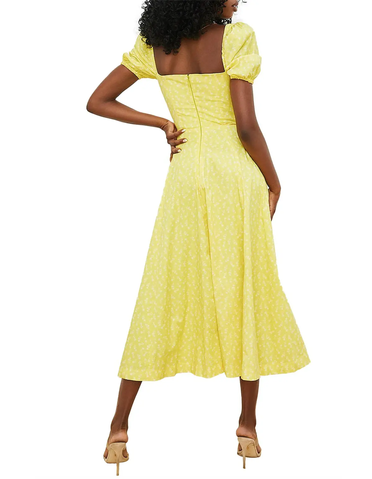 House of CB Tallulah Yellow Midi Dress Size UK 10 - Image 3