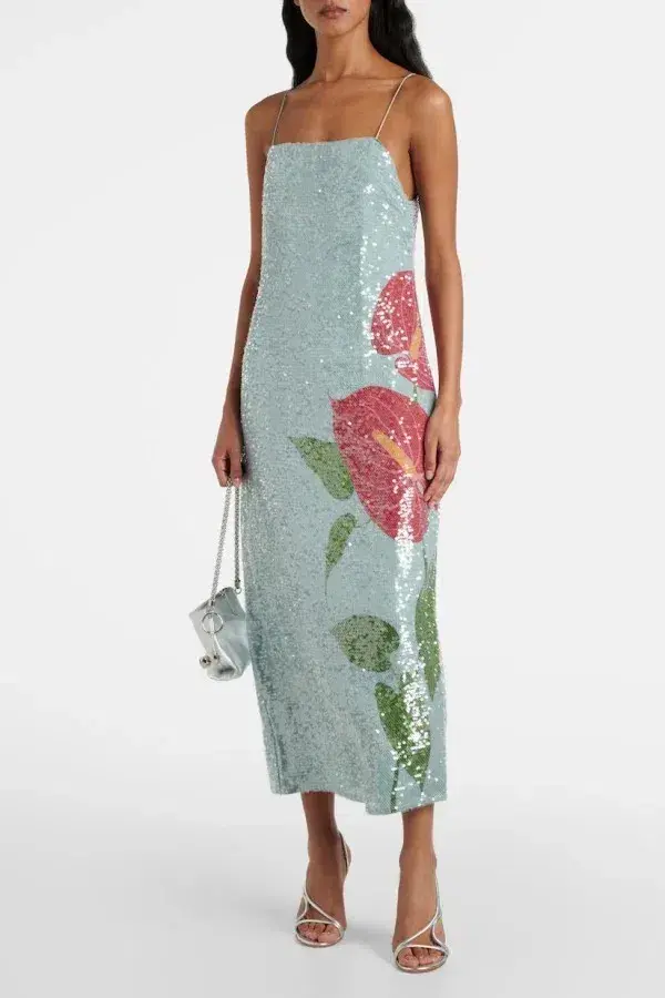 Farm Rio Anthurium Sequin Dress Size UK 8 for rent on The Volte - main image