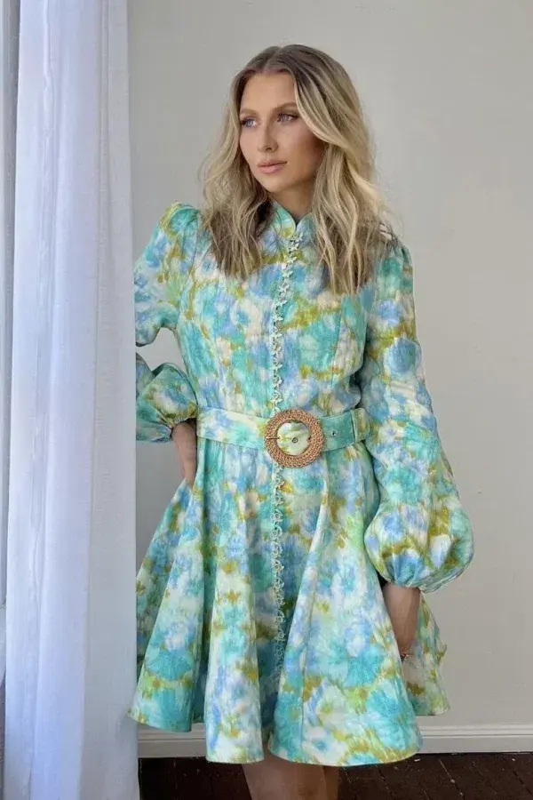 Zimmermann High Tide Button Mini Dress Size 8 for rent on The Volte - main image