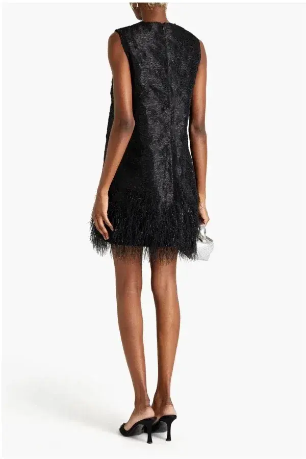 Ganni Feather Mini Dress Size 10 for rent on The Volte - main image