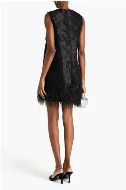 Ganni Feather Mini Dress Size 10 for rent on The Volte - image 2