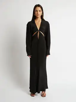 Christopher Esber Triquetra Silk Maxi Dress Black Size 10 for rent on The Volte - image 1