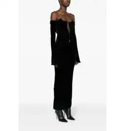 16arlington Salm Velvet Cut Out Dress Black Size UK 12 for rent on The Volte - image 3