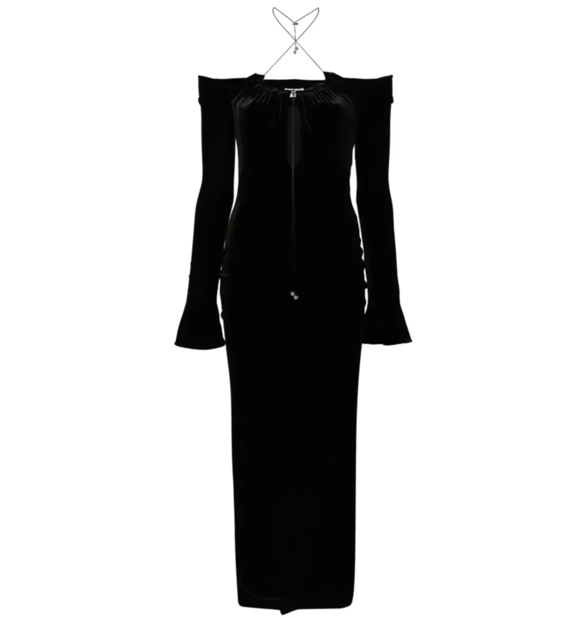 16arlington Salm Velvet Cut Out Dress Black Size UK 12 - Image 5