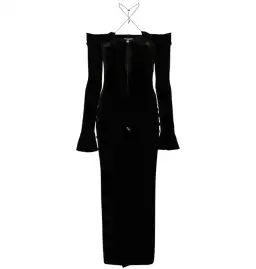 16arlington Salm Velvet Cut Out Dress Black Size UK 12 for rent on The Volte - image 5