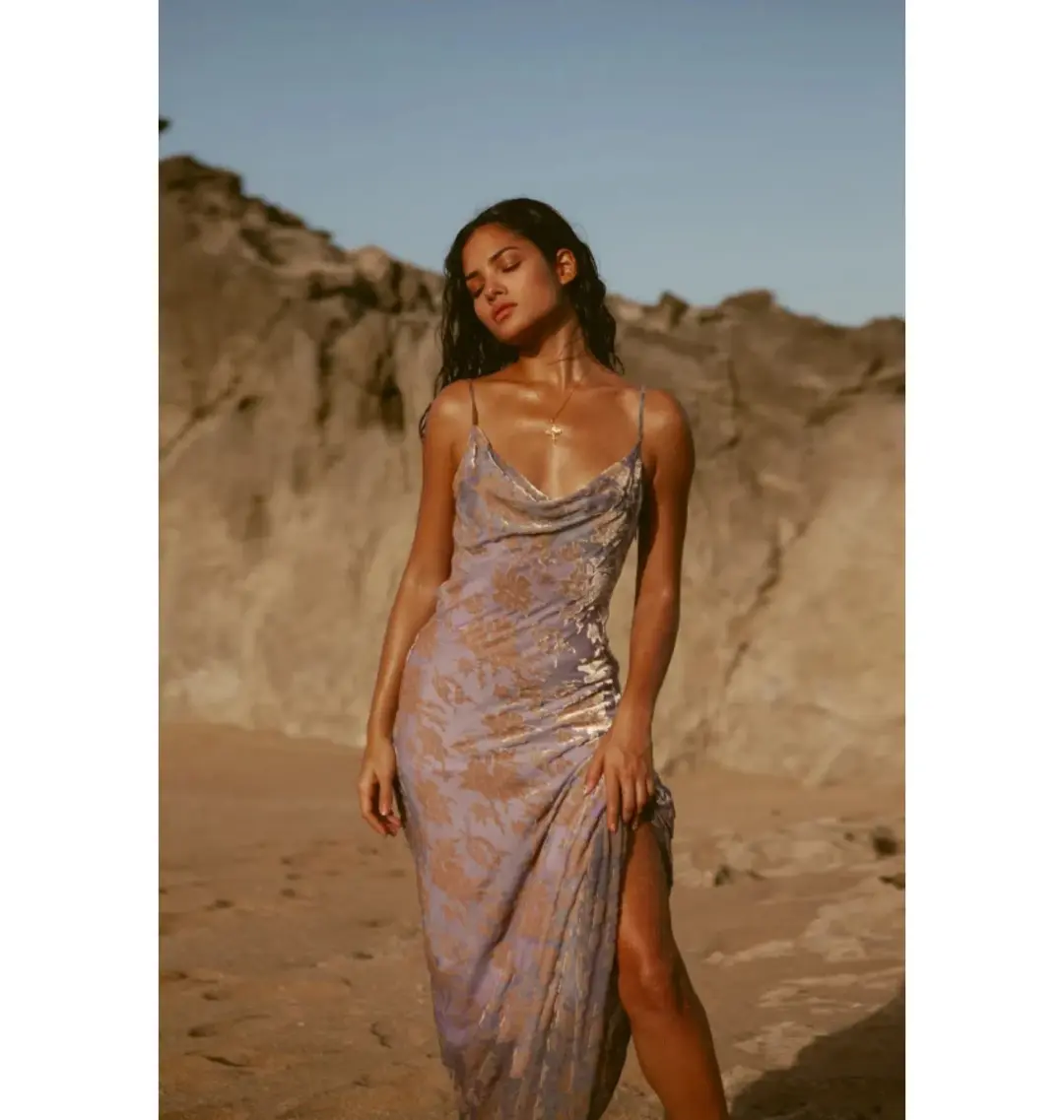 Rat & Boa Athena Maxi Dress in Purple Size UK 12 for rent on The Volte - main image