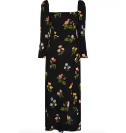 Reformation Hilda Dress Black Floral Size UK 12 for rent on The Volte - image 3