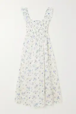 Reformation Noreen Midi Dress Blue Floral Size S / UK 8 for rent on The Volte - image 4