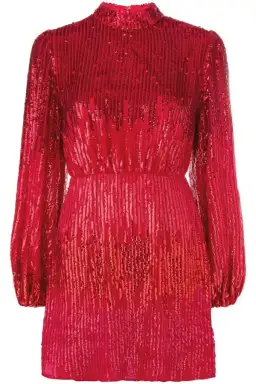 RIXO Samantha Mini Dress Red Size UK 10 for rent on The Volte - image 3