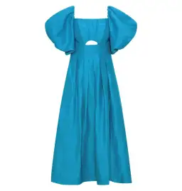 Aje Eugenie Midi Dress Azure Blue Size UK 10 for rent on The Volte - image 6