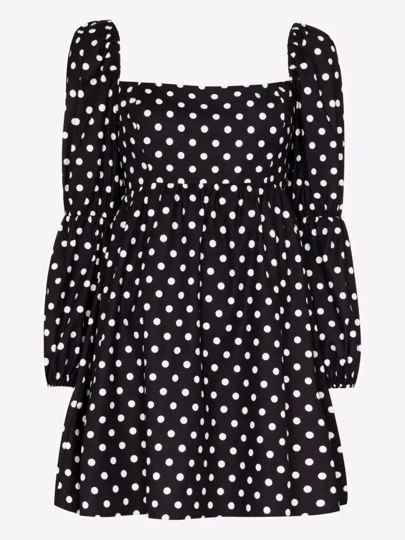 Reformation Michaela Polka Dot Mini Dress Print Size UK 10 for rent on The Volte - main image
