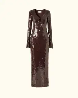 16Arlington Solaria Sequin Dress Chocolate Brown Size 10 for rent on The Volte - image 5