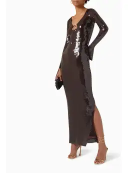 16Arlington Solaria Sequin Dress Chocolate Brown Size 10 for rent on The Volte - image 1