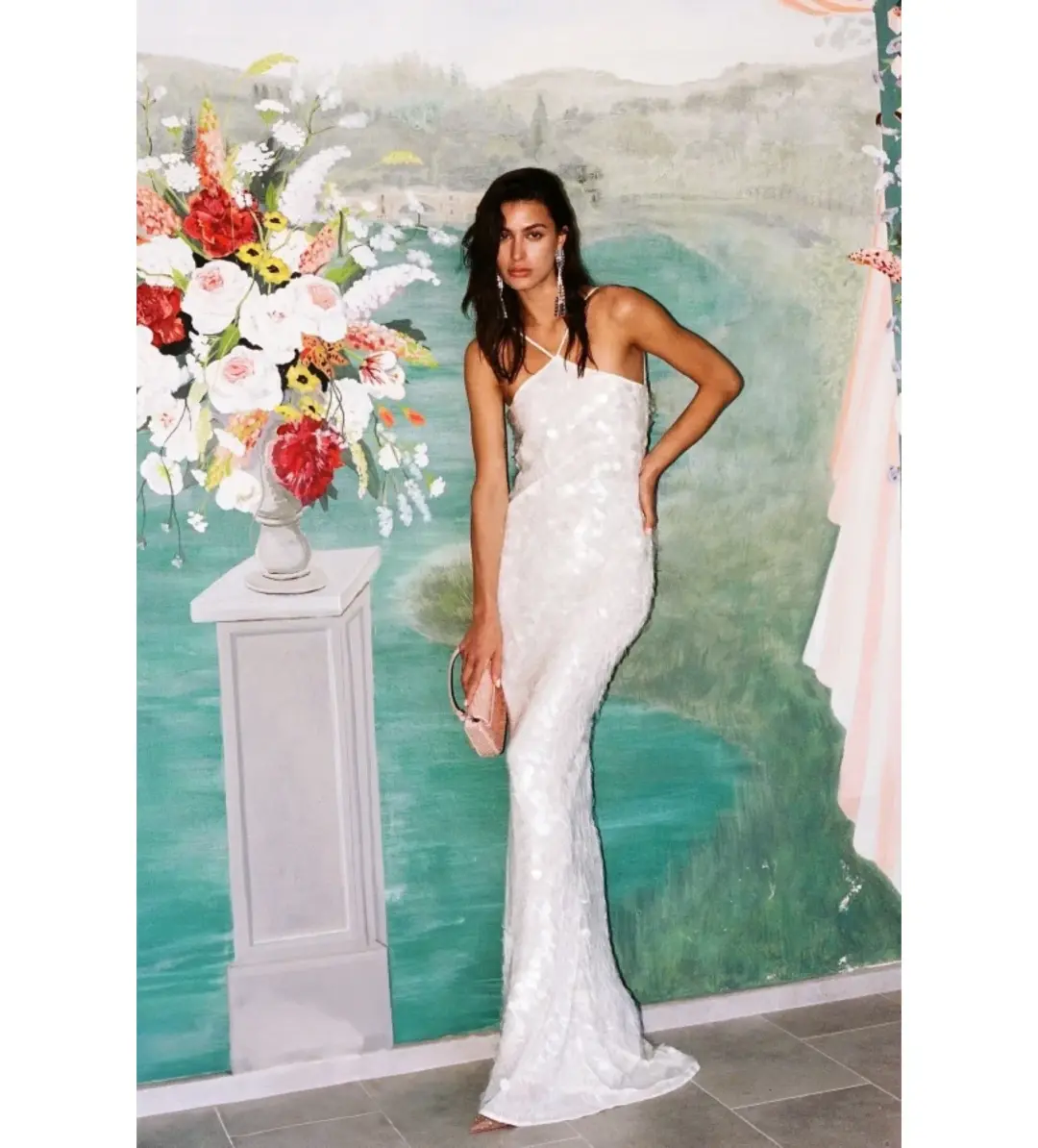 Rat & Boa Emmanuella Dress White Sequin Size M/UK 10 for rent on The Volte - main image