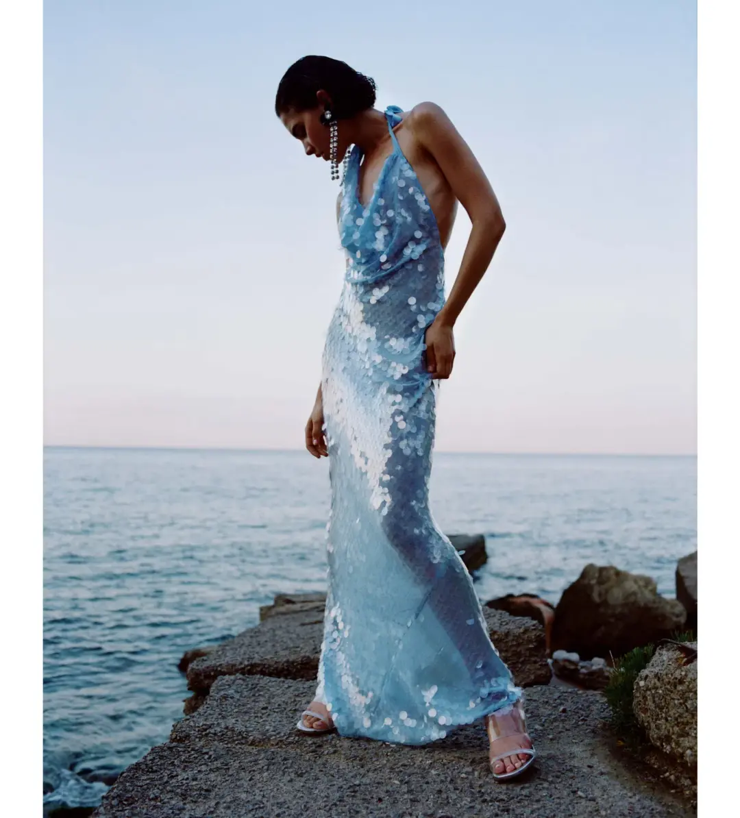 Rat & Boa Anais Dress Blue Sequin Size 8 for rent on The Volte - main image