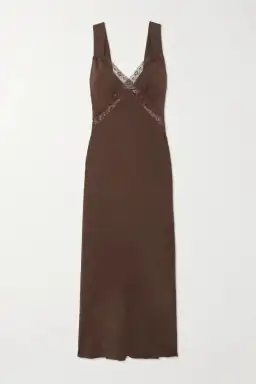 Reformation Provence Silk Midi Dress Cafe Brown Size M / UK 10 for rent on The Volte - image 4