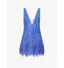 Cult Gaia Ansel Feather Dress Blue Size UK 12 for rent on The Volte - image 4