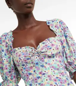 Rixo Montenegro Midi Dress Lilac Ink Floral Size M / UK 12 for rent on The Volte - image 2