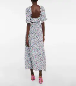 Rixo Montenegro Midi Dress Lilac Ink Floral Size M / UK 12 for rent on The Volte - image 3