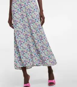 Rixo Montenegro Midi Dress Lilac Ink Floral Size M / UK 12 for rent on The Volte - image 4