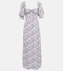 Rixo Montenegro Midi Dress Lilac Ink Floral Size M / UK 12 for rent on The Volte - image 5