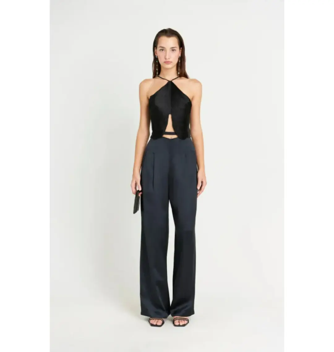 Cult Gaia Quella Fringe Top Black Size L / UK 12 for rent on The Volte - main image