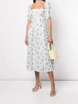 Reformation Melony Linen Midi Dress Floral Size UK 12 for rent on The Volte - image 4