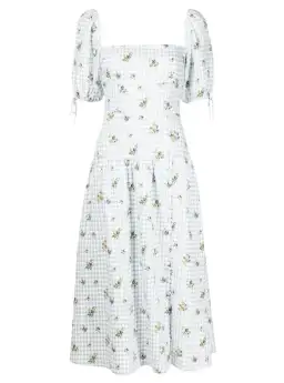 Reformation Melony Linen Midi Dress Floral Size UK 12 for rent on The Volte - image 5