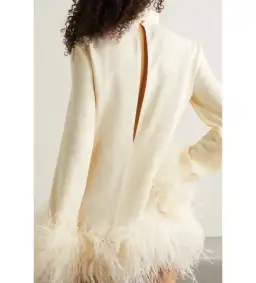 Taller Marmo Gina feather Mini Dress Ivory Size 8 for rent on The Volte - image 3
