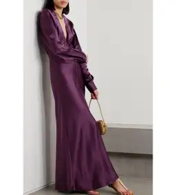 Christopher Esber Triquetra Cut Out Dress Plum Size 10 for rent on The Volte - image 1