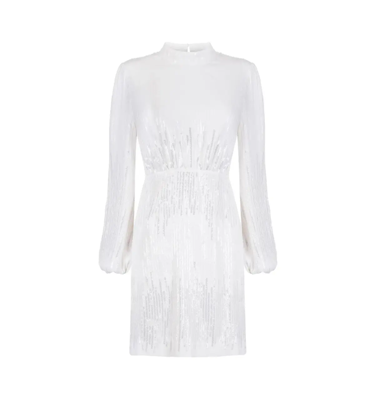 Rixo Lara Sequinned Mini Dress in Ivory Sequin Size UK 12 - Image 4